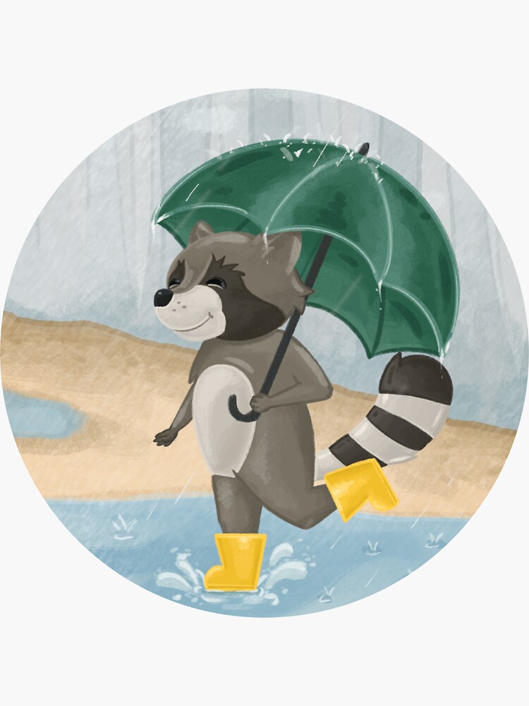Thumbnail 3 of 3, Sticker, A Rainy Day designed and sold by rinalynnedotcom.