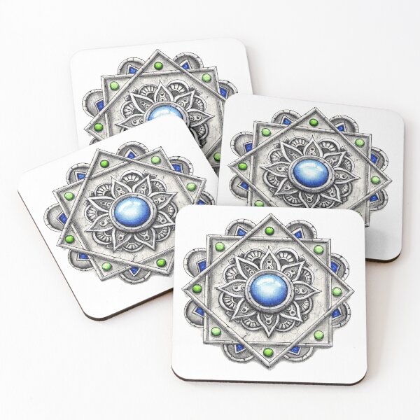 Item preview, blue stone mandala designed and sold by rossdecoart.