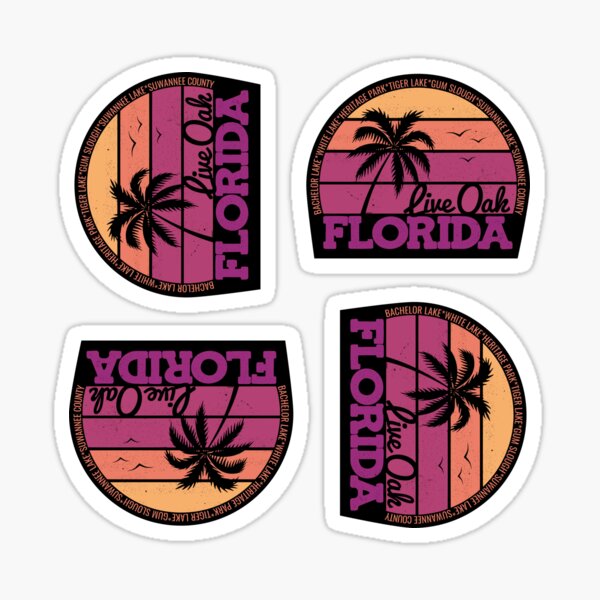 Item preview, Live Oak Florida Retro Sunset Local Pride Logo designed and sold by CRHPOD20.