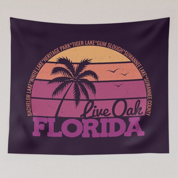 Item preview, Live Oak Florida Retro Sunset Local Pride Logo designed and sold by CRHPOD20.