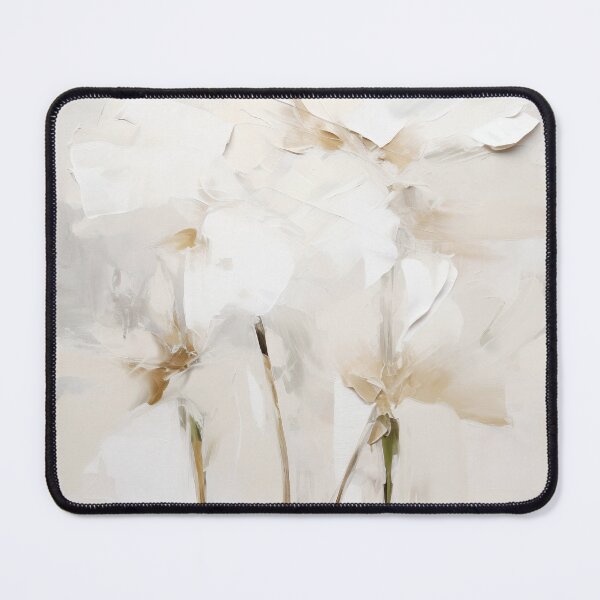Item preview, Neutral Abstract Flowers Art Print, Beige,Grey, White, Brushstroke Art by Synplus designed and sold by synplus.