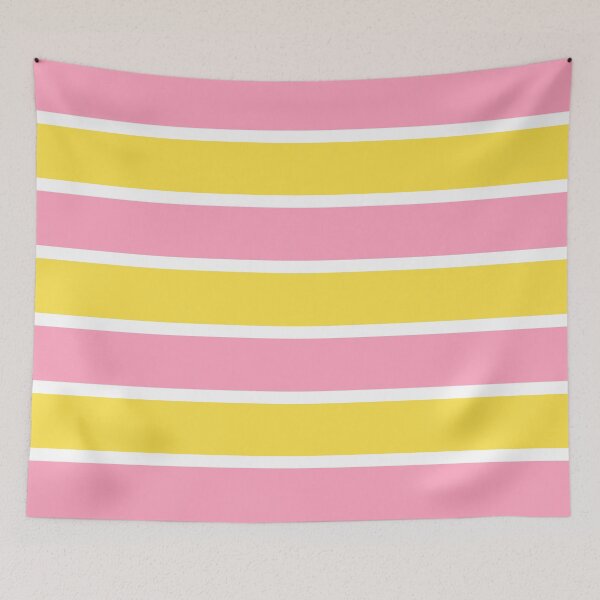 Item preview, Big Modern Abstract Summer Stripes in Pink and Mustard Yellow designed and sold by Deutschic.