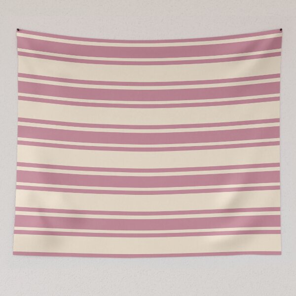 Aperçu de l'œuvre Rayures élégantes vintage tendance - Palette de couleurs blanc antique et puce Heritage été 2025 créée et vendue par The Cozy Stripe | Modern Textile Stories.