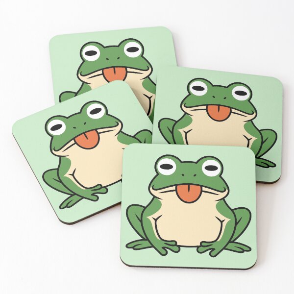 Item preview, Cute Frog with Tongue Out Cartoon designed and sold by theartfulaspie.