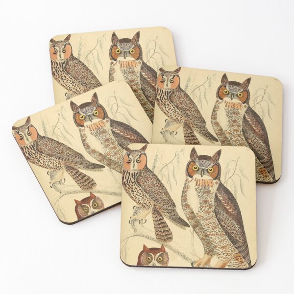 Item preview, Great Horned Owl Vintage Illustrations designed and sold by CoconutArt10.