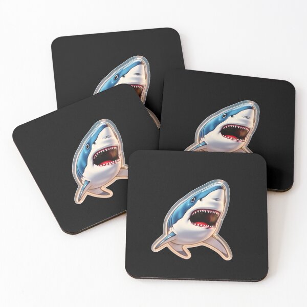 Item preview, 3D Glossy Great White Shark Sticker with Dome Resin Coating designed and sold by AuraMotivate.
