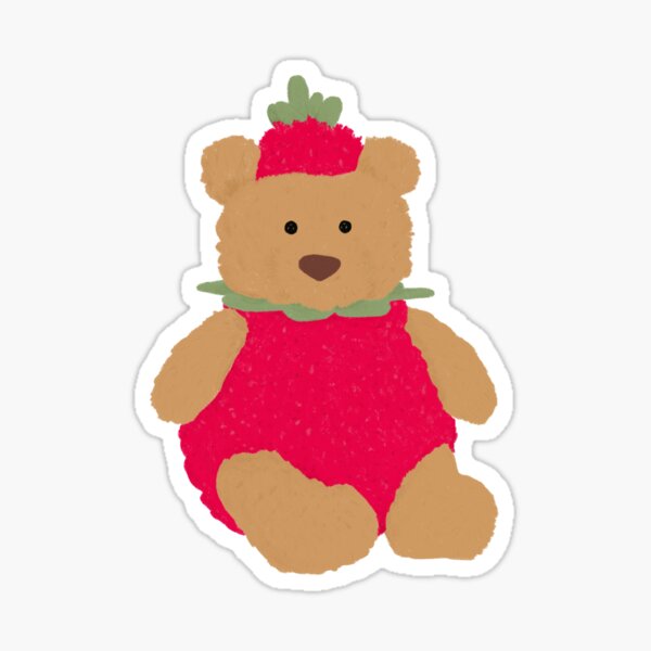 Vista previa del artículo con la obra «Lindo oso de peluche de fresa Plushie Jellycat», diseñado y vendido por adriekins.