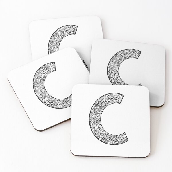Item preview, Letter C Black Flower-Lace Pattern Monogram designed and sold by Words-Artist.