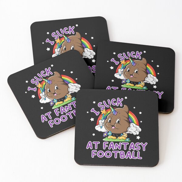 Item preview, I Suck At Fantasy Football Rainbow Unicorn Poop Funny Saying designed and sold by GabrieSketcham.