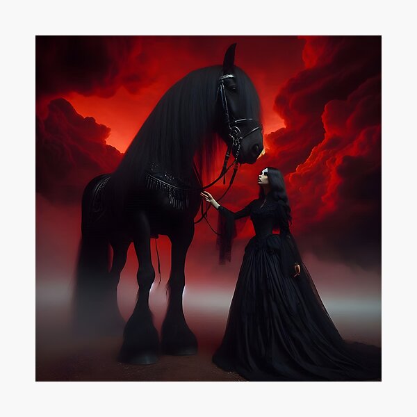 Whispers in the Crimson Twilight – A Gothic Bond Photographic Print