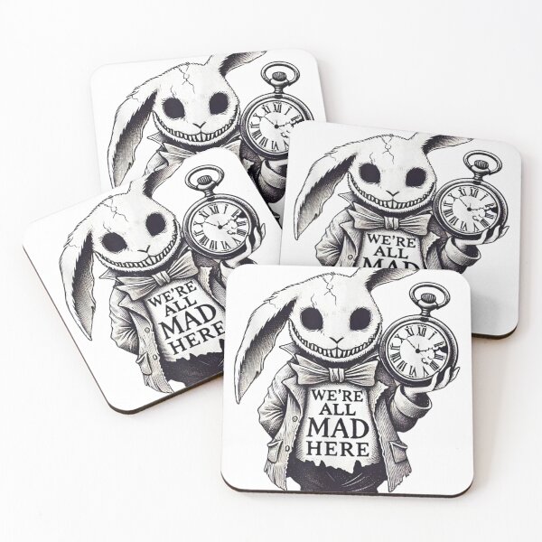 Item preview, Quote Fun Alicee in Wonderland ANIMAL We're All Mads Here Rabbit Hatter  designed and sold by DavidZunigax0.