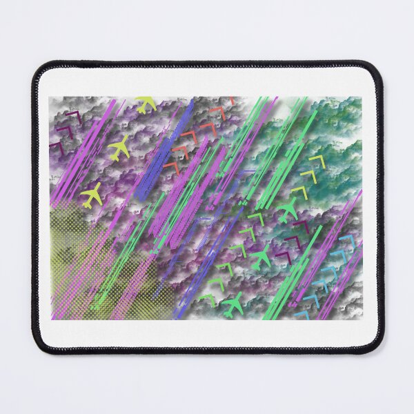 Item preview, Abstract Art Planes Multicolors Stripes Clouds designed and sold by Ladiibug Studiio.