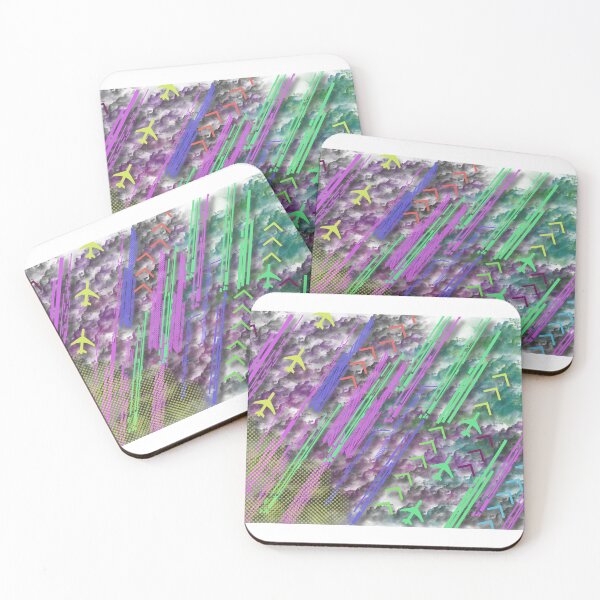 Item preview, Abstract Art Planes Multicolors Stripes Clouds designed and sold by Ladiibug Studiio.