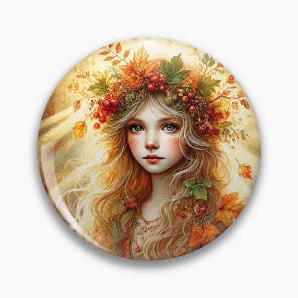 Item preview, Autumn Woodland Forest Girl – Radiant Child of the Veil  designed and sold by lynnebeclu.