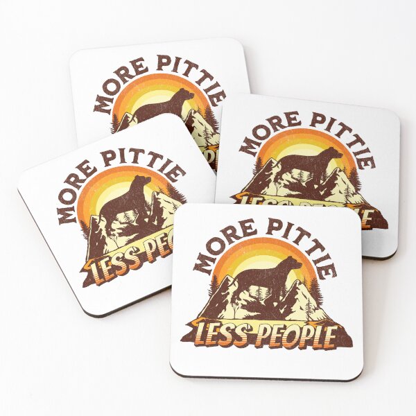 Item preview, More Pittie Less People Vintage Hiking Camping Gift designed and sold by Guarddogdrive.