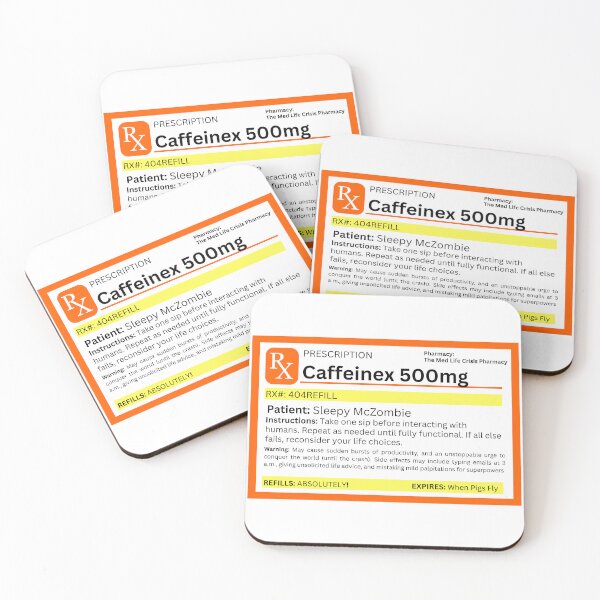 Item preview, Funny Caffeine Prescription Label – Gift ideas for for college students, Coffee & Tea Lovers designed and sold by LiLohaveaplan.