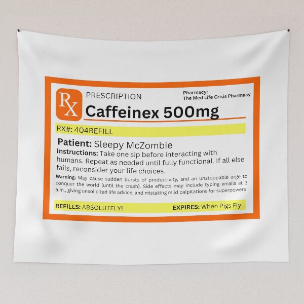 Item preview, Funny Caffeine Prescription Label – Gift ideas for for college students, Coffee & Tea Lovers designed and sold by LiLohaveaplan.