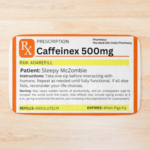 Item preview, Funny Caffeine Prescription Label – Gift ideas for for college students, Coffee & Tea Lovers designed and sold by LiLohaveaplan.