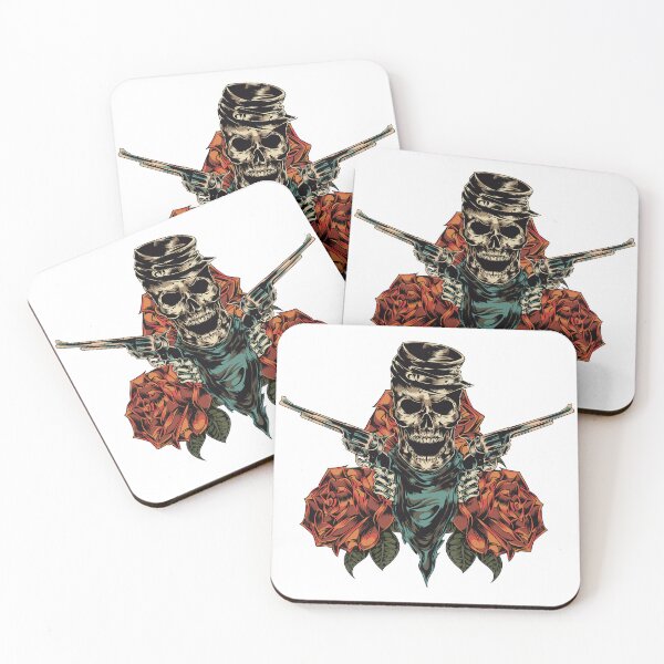 Item preview, skull bone with revolvers and roses designed and sold by ak7sailor.