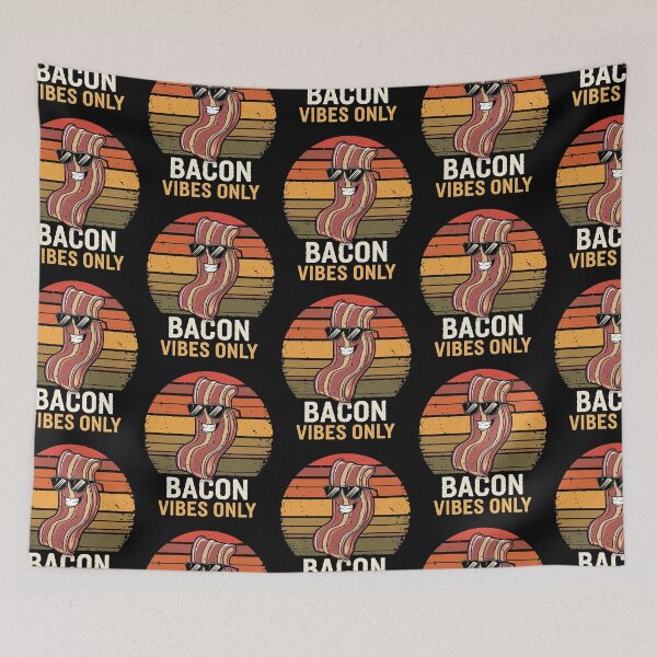 Item preview, Retro Bacon Vibes Only Funny Breakfast designed and sold by Taans-Creation.
