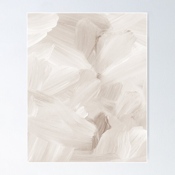 Item preview, Neutral Abstract Art Print, Beige and White Brushstrokes Art by Synplus designed and sold by synplus.