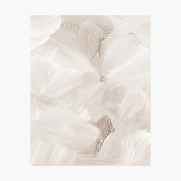 Item preview, Neutral Abstract Art Print, Beige and White Brushstrokes Art by Synplus designed and sold by synplus.