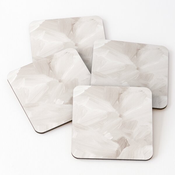 Item preview, Neutral Abstract Art Print, Beige and White Brushstrokes Art by Synplus designed and sold by synplus.