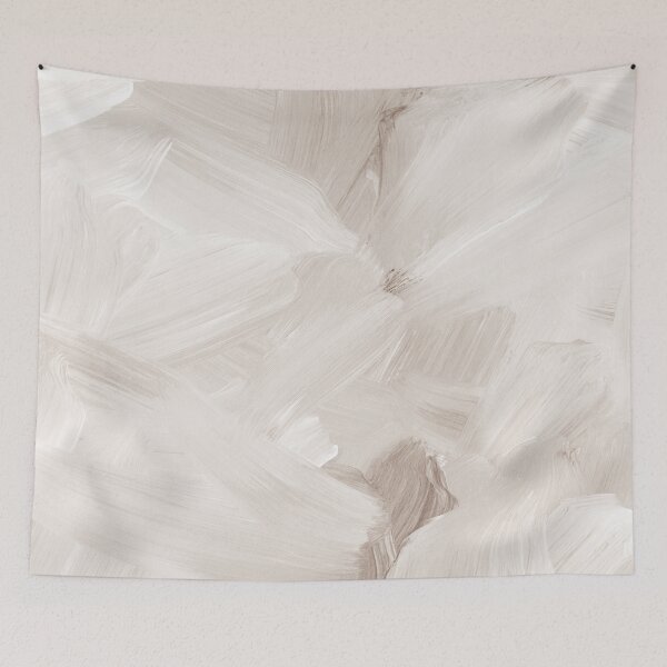 Item preview, Neutral Abstract Art Print, Beige and White Brushstrokes Art by Synplus designed and sold by synplus.