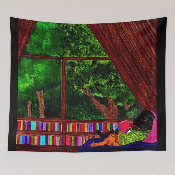 Item preview, Guinea Pigs and Books - Hen Wen's A-Frame Cabin Library designed and sold by Guinea Pigs and Books.