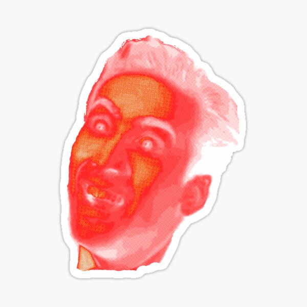 Item preview, Intense Cage Stare - Retro-Red Funny Meme designed and sold by Nostalgia Busters.
