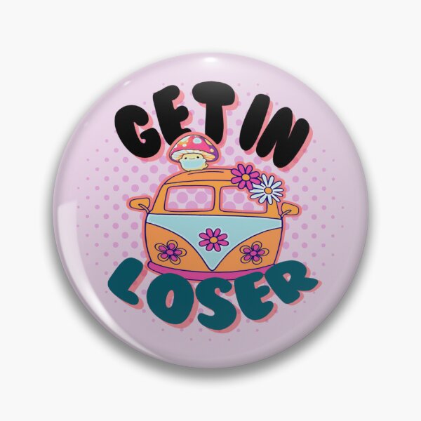 Item preview, Get In Loser, Funny Meme Sticker, Psychedelic Bus, Pastel Flowers, Kawaii Mushroom Frog designed and sold by Makalee Rae.