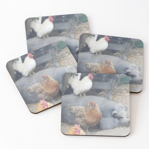 Item preview, pig and chickens can be friends designed and sold by Lizzilzil.
