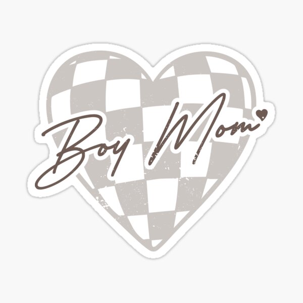 Item preview, Boy Mom Checker Heart Design – Cute Handwritten Script Gift for Moms of Boys designed and sold by SoftSpokenRebel.