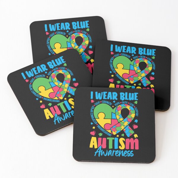 Item preview, I Wear Blue Autism Awareness Heart Ribbon designed and sold by CJC Designs.