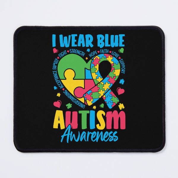 Item preview, I Wear Blue Autism Awareness Heart Ribbon designed and sold by CJC Designs.