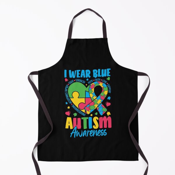 Item preview, I Wear Blue Autism Awareness Heart Ribbon designed and sold by CJC Designs.