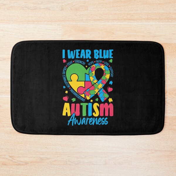 Item preview, I Wear Blue Autism Awareness Heart Ribbon designed and sold by CJC Designs.