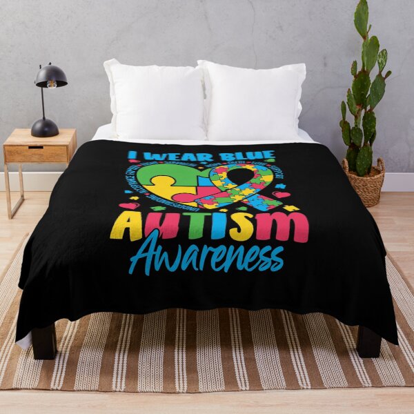 Item preview, I Wear Blue Autism Awareness Heart Ribbon designed and sold by CJC Designs.