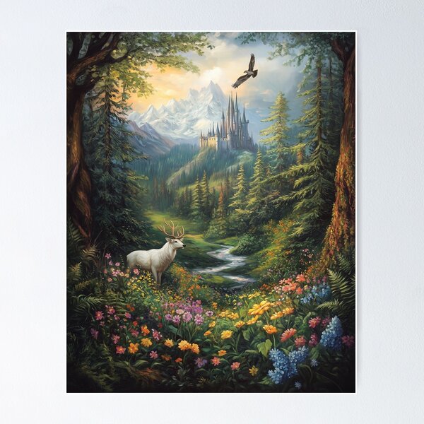 Item preview, Enchanted Forest Art | Mystical Bookish AI Art | Fantasy Nature Decor Inspired by Throne of Glass's Terrasen designed and sold by rylannamelia.