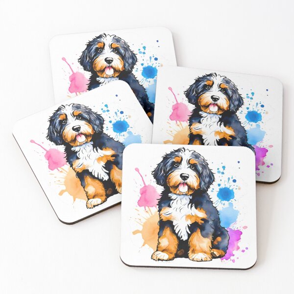 Item preview, Bernedoodle Puppy Watercolor Art designed and sold by Fredster1966.