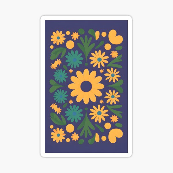 Item preview, Scandinavian Folk Art Flowers – Cheerful Scattered Nordic Floral Pattern by heidiannemorris designed and sold by FOLK ART FUSION by heidiannemorris.