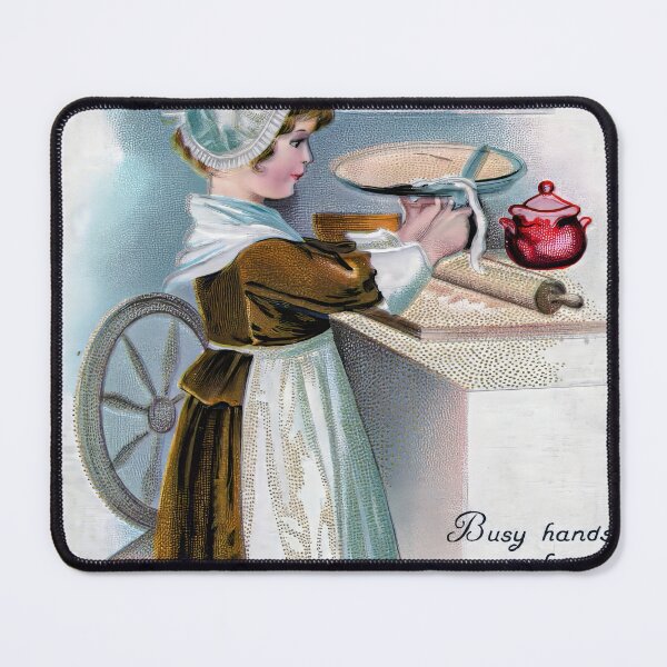 Item preview, Vintage Thanksgiving Greeting with Pilgrim Girl Baking designed and sold by CASturgill.