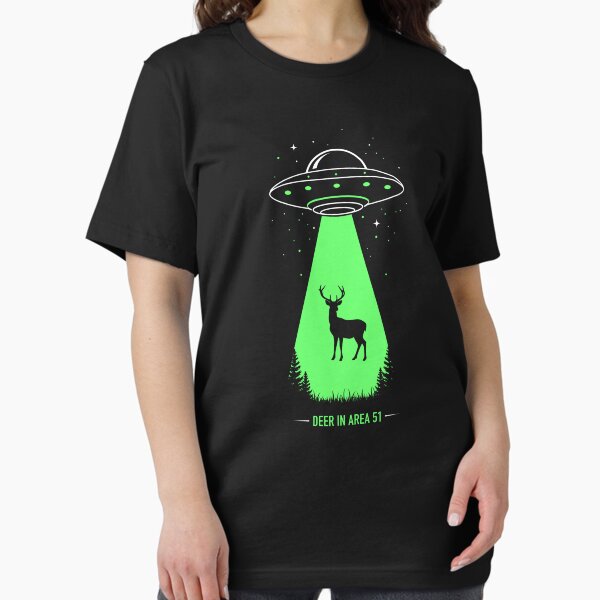 Artikel-Vorschau von Hirsch in Area 51 – Lustige UFO-Entführung für Kryptiden- & Alien-Fans, designt und verkauft von Deorbitee.
