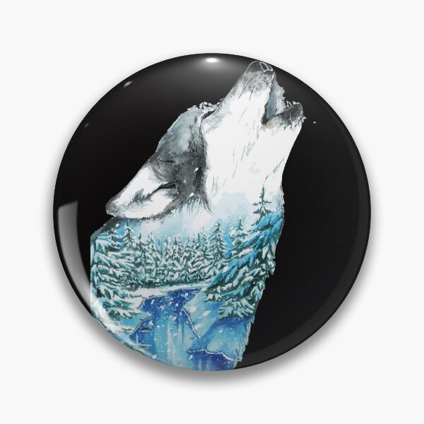 Item preview, Watercolor Wolf Howl Encapsulates Winter Scene designed and sold by SAMNagy.