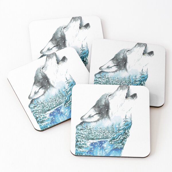 Item preview, Watercolor Wolf Howl Encapsulates Winter Scene designed and sold by SAMNagy.