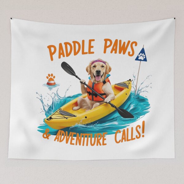 Item preview, Paddle Paws & Adventure Calls! | Kayaking Dog Adventure Design designed and sold by bannzy.