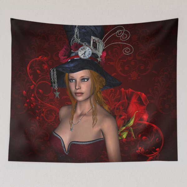 Item preview, Beautiful fantasy wommen with floral elements designed and sold by nicky2342.