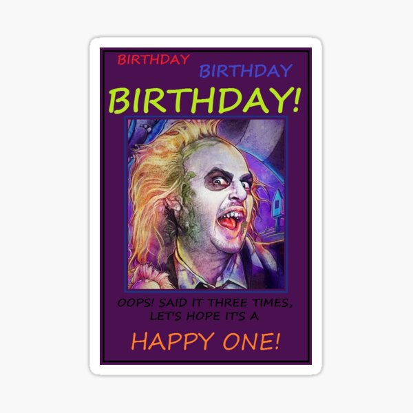 Vista previa del artículo con la obra «Cumpleaños de Beetlejuice», diseñado y vendido por JOHOND Theartist.