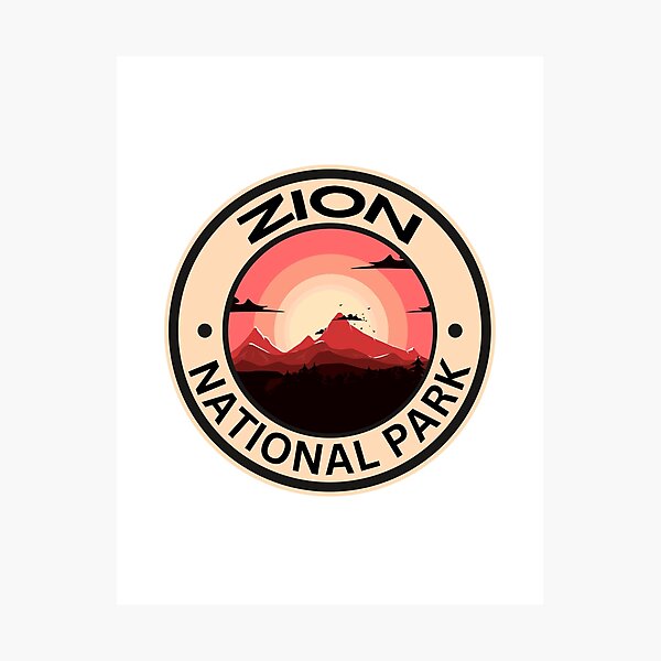 Vista previa del artículo con la obra «Pegatina clásica para camiseta del parque estatal nacional Zion», diseñado y vendido por ThinkNatural.