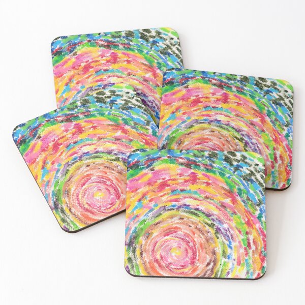 Item preview, Abstract Spiral Art painting, colorful patch and dot print designed and sold by adbrotherstudio.